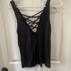 H&M black tank top women’s size small cross top